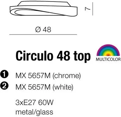 Современная потолочная люстра Azzardo Circulo 48 Top MX5657M-WH (AZ0983)