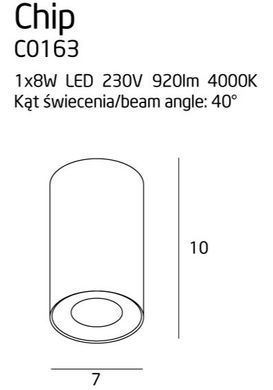 Точковий накладний світильник Maxlight C0163 CHIP