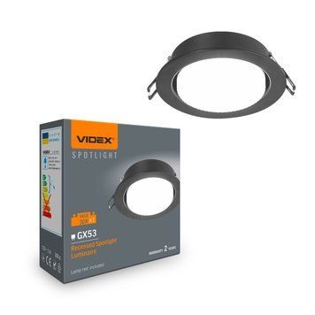 Точечный врезной светильник Videx GX53 IP20 VL-SPF27R-B