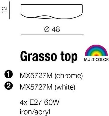 Люстра сучасна стельова Azzardo Grasso Top MX5727M-WH (AZ0554)