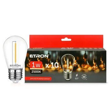 Світлодіодна лампа Etron Filament 10-EFP-201 1Вт E27 2500K