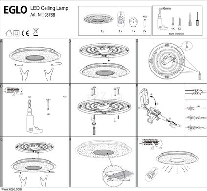 Потолочный светильник Eglo 98768 Lanciano-C