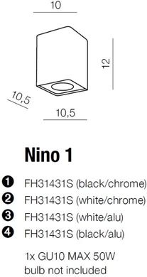 Точечный накладной светильник Azzardo Nino 1 FH31431S BK/ALU (AZ1383)