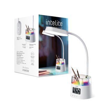 Светодиодная настольная лампа Intelite Desk Lamp 10W WH RGB Pen holder Calendar