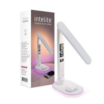 Светодиодная лампа с беспроводной зарядкой Intelite Desk Lamp 24W WH RGB Wireless Calendar