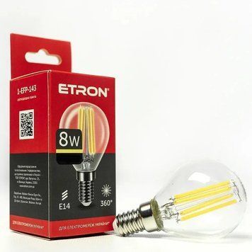 Світлодіодна лампа Etron Filament 1-EFP-143 8Вт E14 3000K