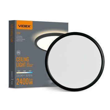 LED світильник з декоративною підсвіткою VIDEX DL5R 22W 3000K-4000K-5000K Black (VL-DL5R-22CB) арт. 28615