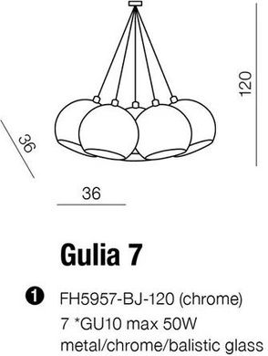 Люстра-підвіс Azzardo Gulia 7 FH5957-BJ-120-CH (AZ0877)