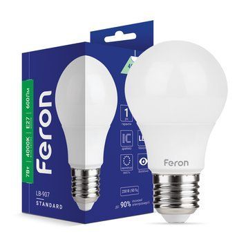 Светодиодная лампа Feron 1796 LB-907, A55 7W 4000K E27, 200&deg;