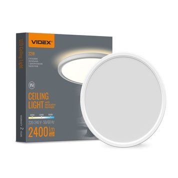 LED світильник з декоративною підсвіткою VIDEX DL5R 22W 3000K-4000K-5000K White (VL-DL5R-22CW) арт. 28616