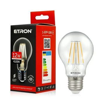 Світлодіодна лампа Etron Filament 1-EFP-106 12Вт E27 4200K
