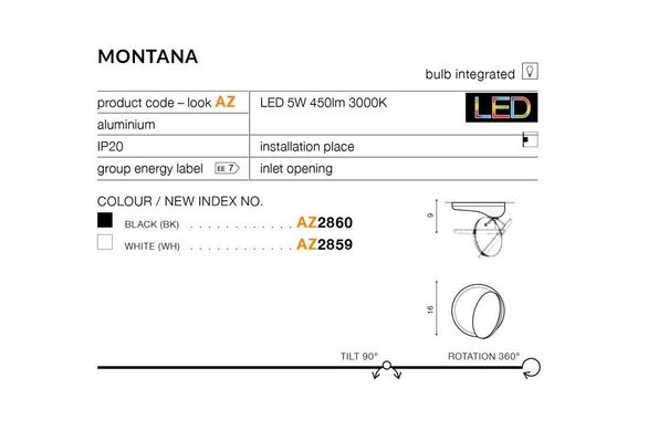 Декоративная подсветка Azzardo AZ2860 Montana