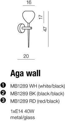 Бра декоративне Azzardo Aga Wall MB1289-BK (AZ1074)