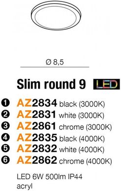 Точковий врізний світильник Azzardo AZ2862 Slim 9 Round 4000K