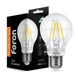 Декоративна лампа Feron 25632 Filament LB-63, A60 8W 4000K E27, 270&deg;