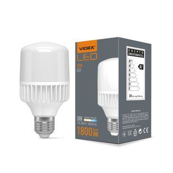 Светодиодная лампа Videx 25086 VL-A65-20275, A65 20W 5000K E27, 200&deg;