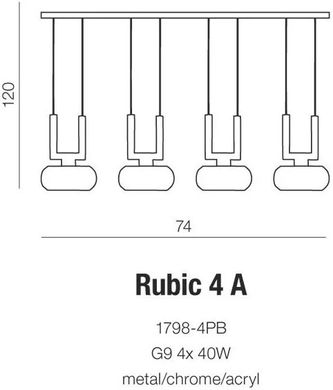 Люстра-підвіс Azzardo Rubic 4 A 1798-4PB (AZ0494)