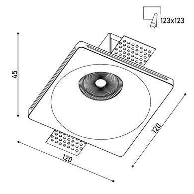 Светильник точечный врезной KLOODI KD-GIPS SQ120 H45