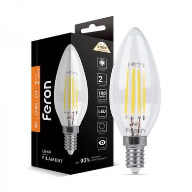 Декоративная лампа Feron 25651 Filament, C37 4W 2700K E14 Dimmable, 300°