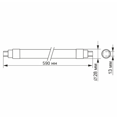 Светодиодная лампа Videx 26999 Fito VL-T8F-0906B, T8 9W 660nm+450nm G13, 330°