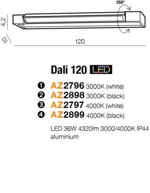 Светильник для ванной Azzardo AZ2899 Dali 120 4000K