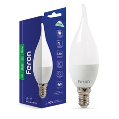 Світлодіодна лампа Feron 25716 Standard, CF37 6W 4000K E14, 220°