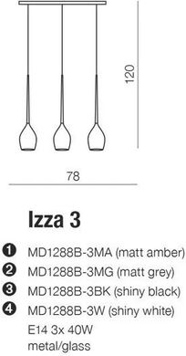 Люстра-підвіс Azzardo Izza 3 MD1288B-3MA (AZ2322)
