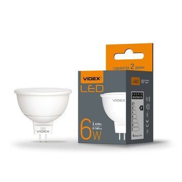 Светодиодная лампа Videx 24965 E Series VL-MR16e-06534, MR16 6W 4100K GU5.3, 120&deg;
