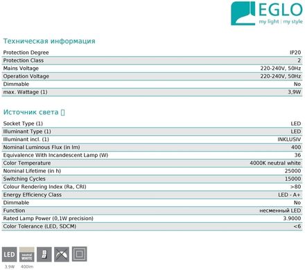 Мебельная подсветка Eglo 93334 LED Enja