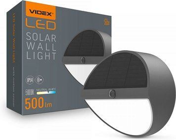 LED світильник на сонячній батареї настінний Videx 5W 5000K VL-BHSO-002-S