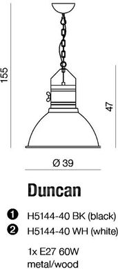 Люстра-підвіс Azzardo Duncan H5144-40-WH (AZ1582)