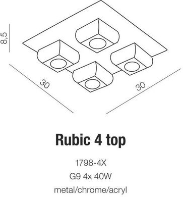 Хрустальная люстра Azzardo Rubic 4 Top 1798-4X (AZ0492)