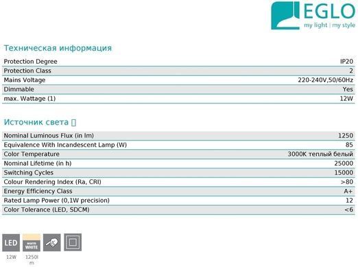Декоративна настільна лампа Eglo SPADAFORA 98497