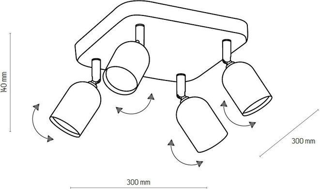 Спот з чотирма лампами TK LIGHTING 3307