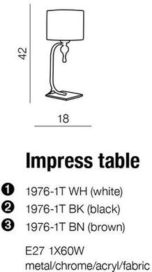 Декоративная настольная лампа Azzardo Impress Table 1976-1T-BK (AZ0502)