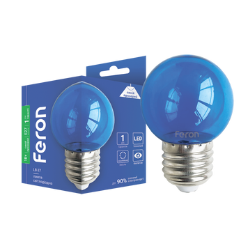Декоративная лампа Feron 1897 LB-37, G45 1W Blue E27, 270&deg;