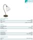 Декоративная настольная лампа Eglo Dionis 89899