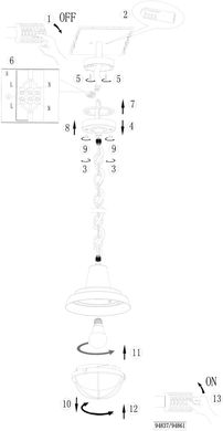 Уличный подвесной светильник Eglo 94837 Colindres