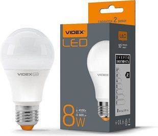Светодиодная лампа Videx 23806 E Series VL-A60e-08274, A60 8W 4100K E27, 300&deg;