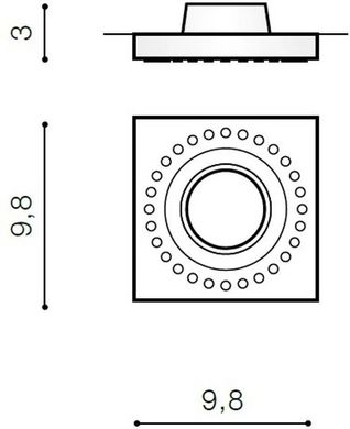 Точковий врізний світильник Azzardo Simon Square NC1767SQ-CH (AZ1616)