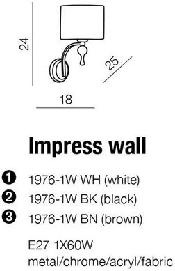Бра декоративне Azzardo Impress Wall 1976-1W-BK (AZ0501)