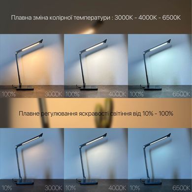 Світильник настільний LED HILTON 10W 3000-6500К сірий металік Violux